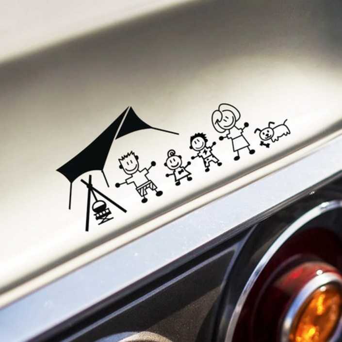 캠핑 가족 스티커 우리가족 마이패밀리 사람 자동차 포인트 데칼 스티커