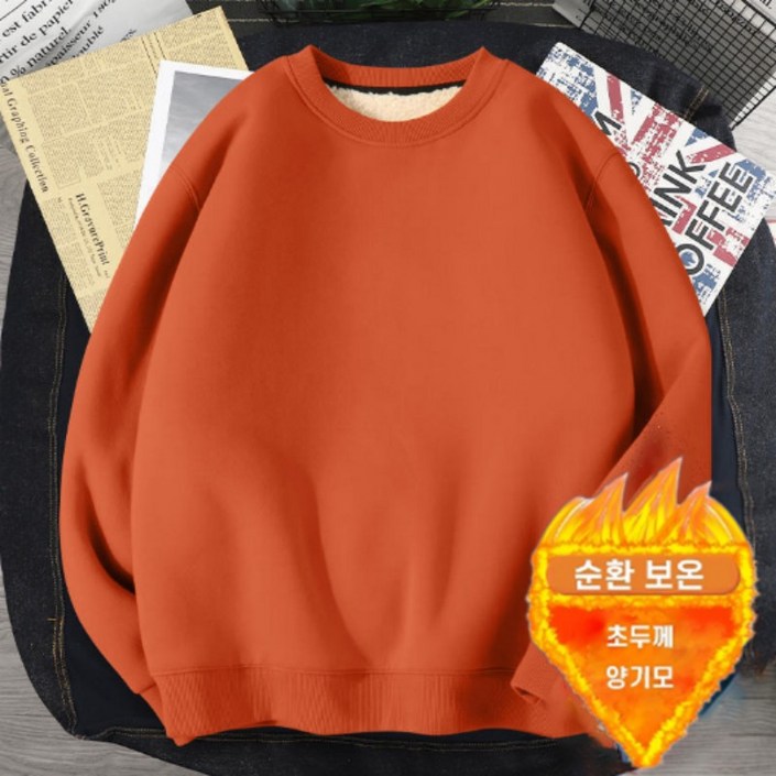 가을 겨울 두꺼운 오버핏 맨투맨 양기모 후드티 커플용 양털 맨투맨 남녀공용 오버핏 보온 후티