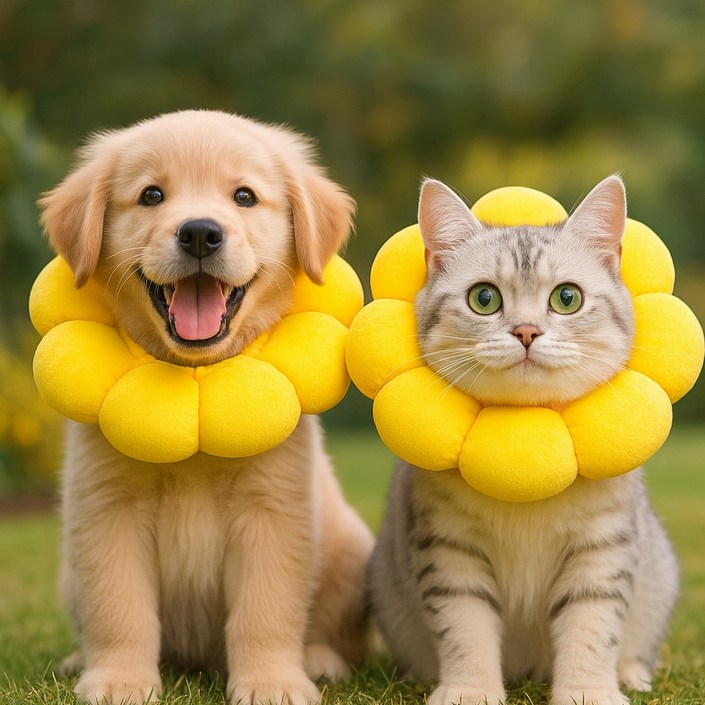 강아지 고양이 반려동물 소프트 방수 초경량 넥카라, 엘로우, 1개