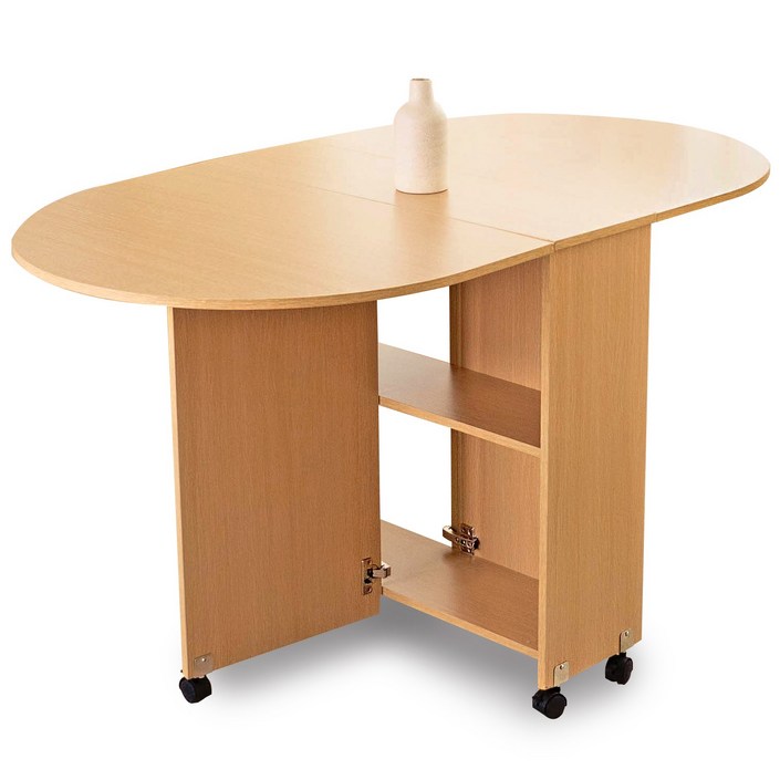 샵472 확장형 접이식 이동식 식탁 테이블 책상, 브라운 20221120