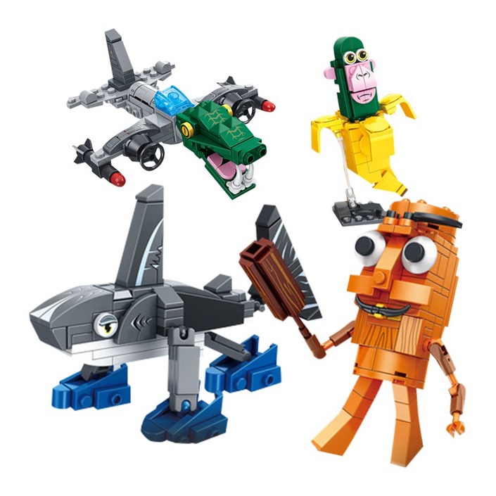 이탈리안 브레인롯 4종 블럭 세트 캐릭터 호환 블록, 1개