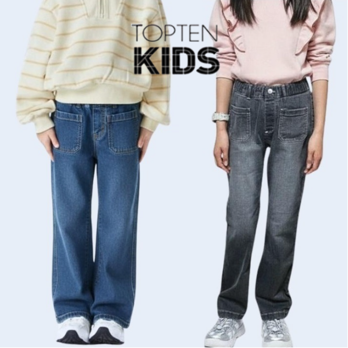 탑텐키즈 앞포켓 플레어 기모 데님 팬츠 MKE4DP2211