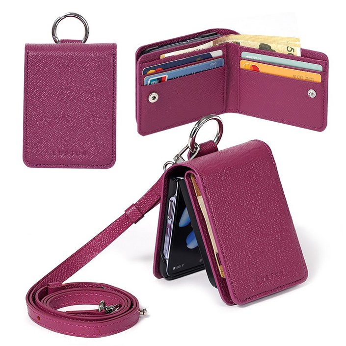 루스톤 피렌체 천연소가죽 지폐 카드 갤럭시 Z플립 5 6 7 지갑형 케이스