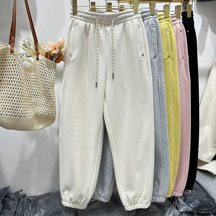 지고다그 여성 겨울 팬츠 부드럽고 따뜻한 착용감의 데일리 루즈핏 바지 GJX4675