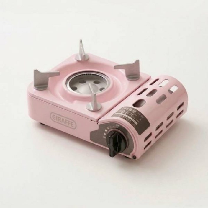 지라프 휴대용 미니 가스버너 벚꽃핑크 내연식버너