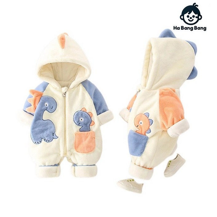 하방방 아기공룡 베이비 부드러운 외출 우주복