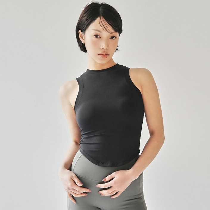 [콘치웨어] 여성용 소프트 크롭 슬리브리스 2colors 필라테스 요가