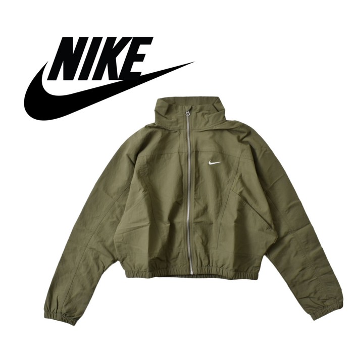 백화점발송 나이키 여성 바람막이 크롭기장 하이넥 오버핏 러닝 조깅 클라이밍 크로스핏 등산 트레킹 가벼운 자켓
