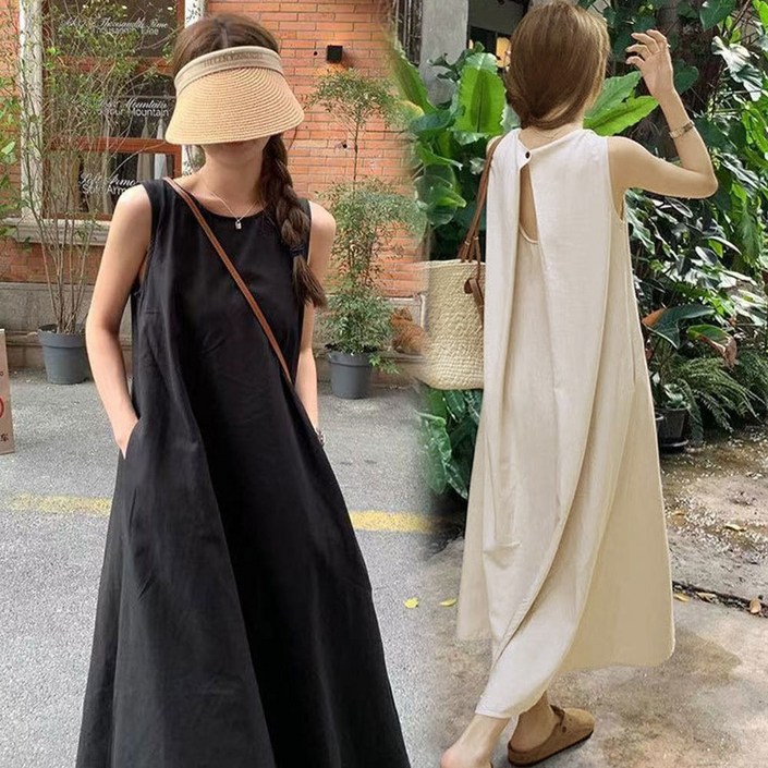 한그래 뷔스티에 여름하객룩 동남아 30대 레이어드 시원한 바캉스 뒤트임