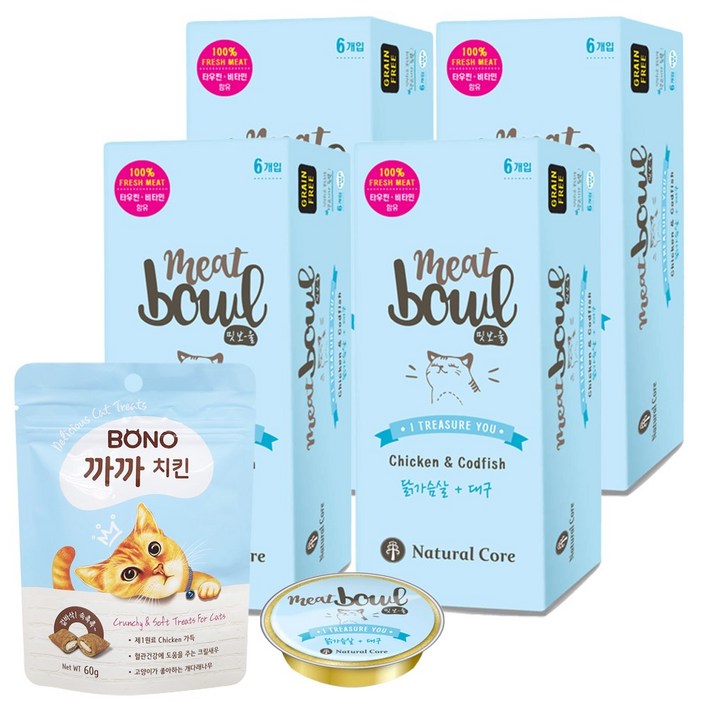 네츄럴코어 밋보울 고양이간식, 96개