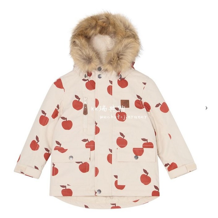 경자네상점 KULING 패딩 겨울용 방수 방풍 후드 스키 코튼 재킷, 애플