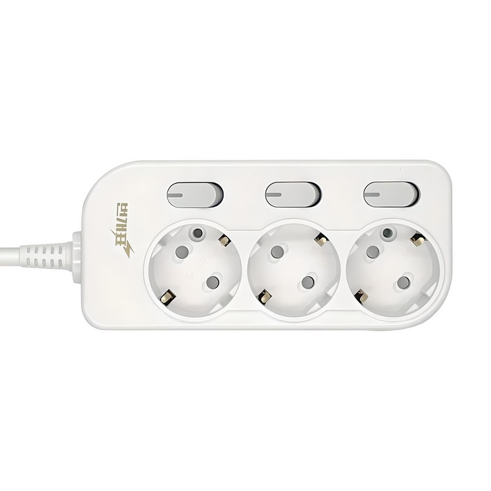 번개표 절전형 뉴 개별스위치 멀티탭 전선형 3구 WI-MC31633, 1.5m, 화이트, 1개