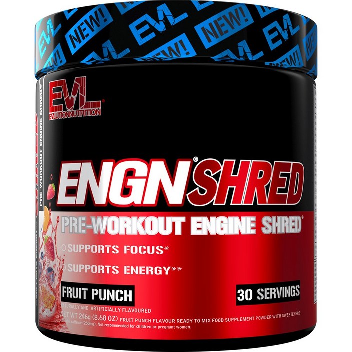 EVLUTIONNUTRITION ENGN 슈레드 프리-워크아웃 엔진 프루트 펀치 맛
