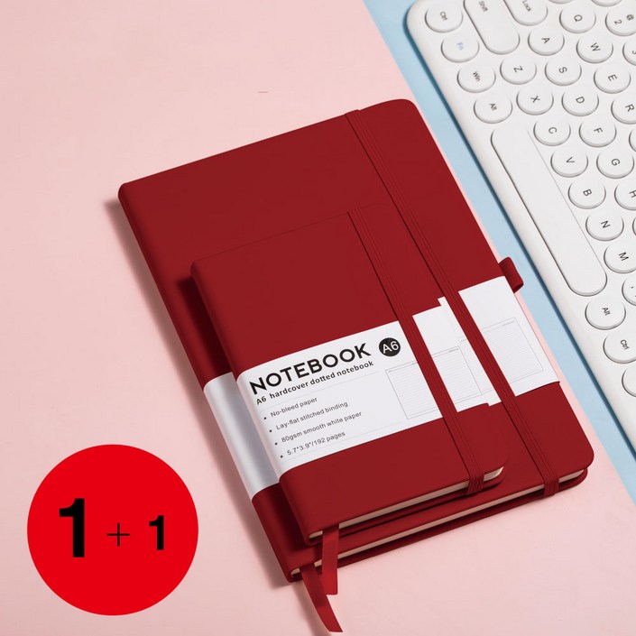 11 캘리스터 A5 하드커버 스트랩 양장다이어리  A6 포켓노트 만년다이어리 10가지 색상, 11 레드