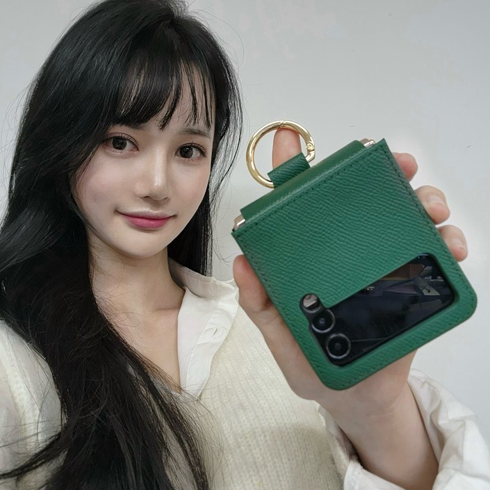갤럭시 Z플립4 가죽케이스 힌지보호 카드수납 지갑형 리네시