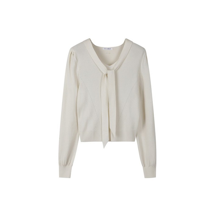 씨씨콜렉트 중계점 타이장식 브이넥 니트 E251KSK102 여성 봄 티셔츠
