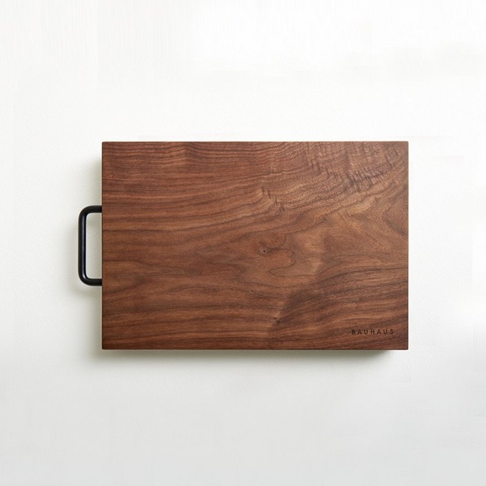 흑백요리사 [바우하우스] 북미산 호두나무 도마 모던핸들 4025 중 통원목 월넛도마 +받침대증정