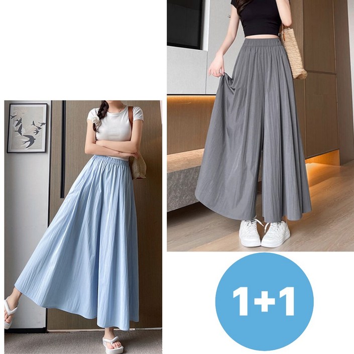 치마바지 밴딩 여성 여름 고무줄 쿨링 와이드팬츠