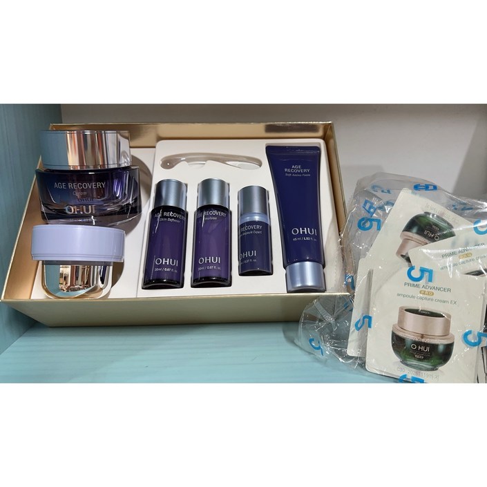 OHUI 오휘 에이지 리커버리 크림 증량기획 세트 50ml + 리필 50ml + 프라임 어드밴서 크림 60장x1ml 증정, 1세트