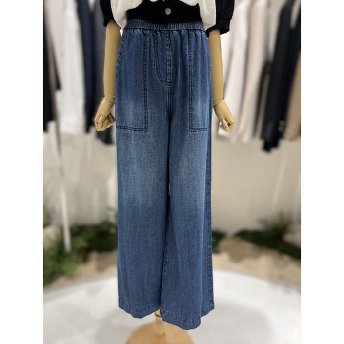 온앤온 허리밴딩 디테일 와이트 데님팬츠 (NJJ4ML534)