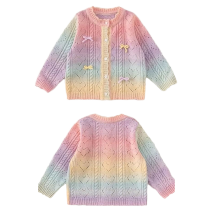 하와즈 레인보우 니트 가디건