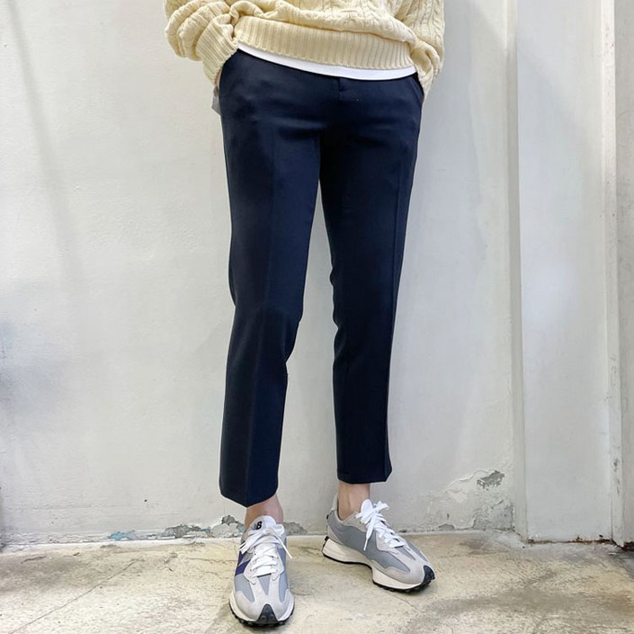 라운지21 남자 배이직 사계절 9부 스판 슬림핏 슬랙스