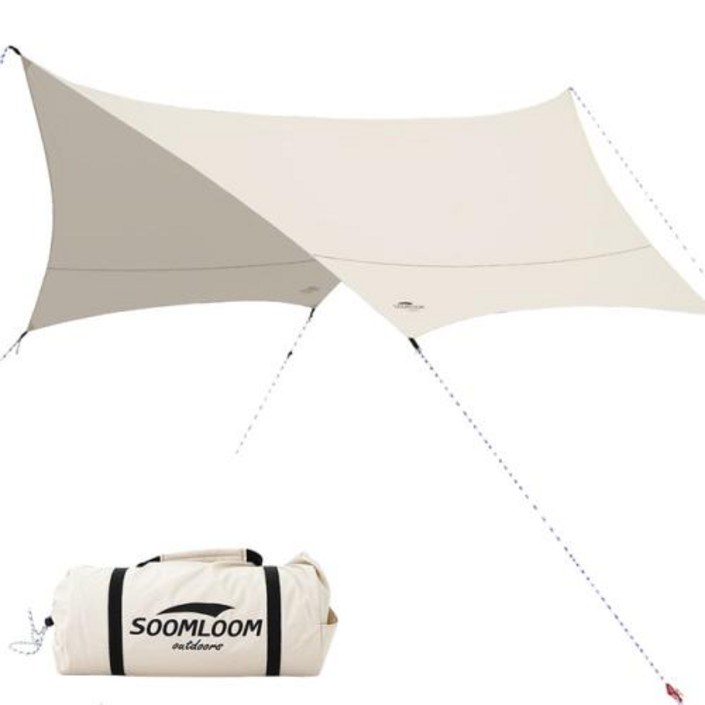 미니타프 헥사타프 블랙코팅 Soomloom 햇빛가리개 야외 캠핑용 육각형 해변 태양 쉘터 타프 텐트 초경량 UV 쉐이드 정원 차양 캐노피 42x41m