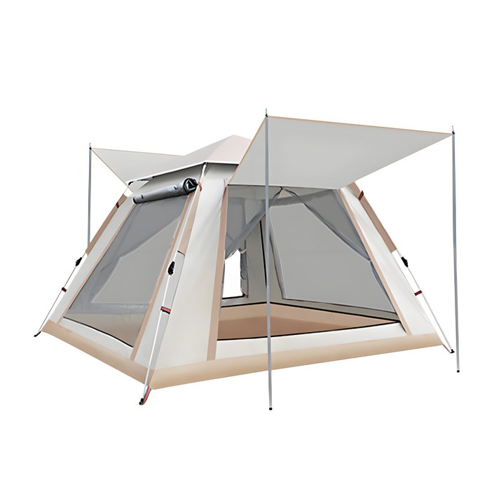 안노억 캠핑텐트 원터치 전자동 가정 34인용 4각 돔 그늘막텐트, 베이지