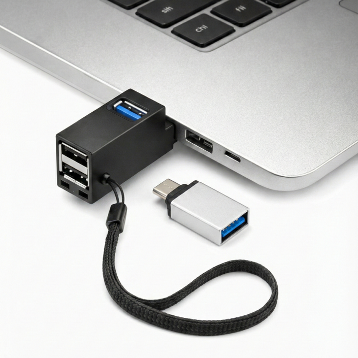 디와이툴즈 USB 3.0 초소형 멀티 허브 3포트 직결형 고속 확장기 노트북 PC용