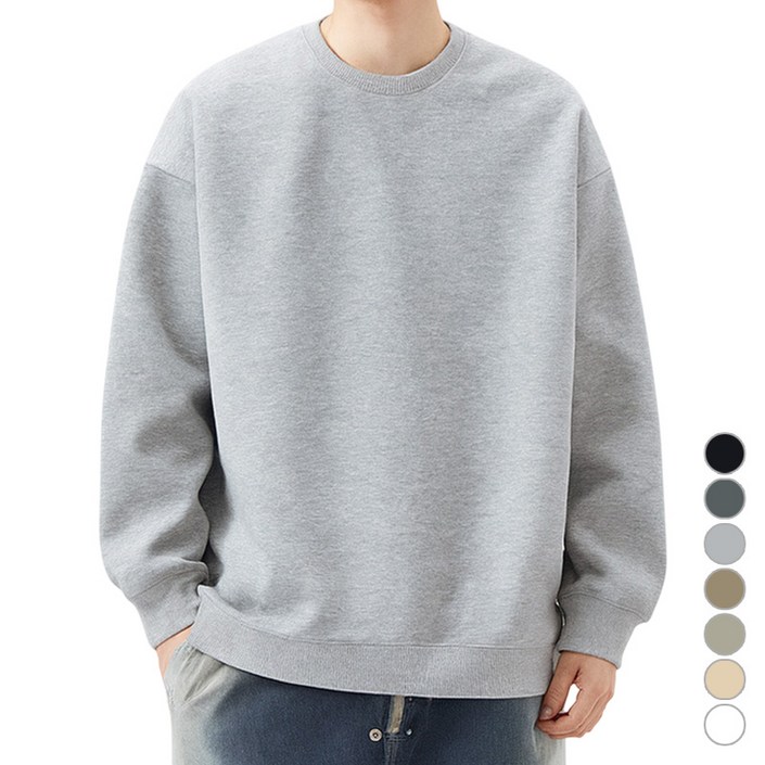 JBOOM 데일리 무지 맨투맨 티셔츠