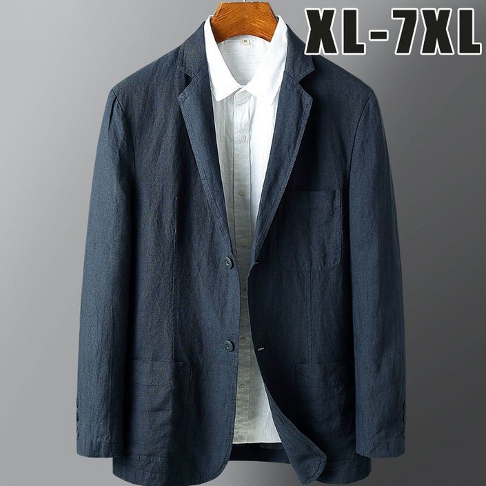 WEIHAN 남자 남성 춘하 심플한 린넨 블레이저 자켓 가벼운 캐주얼 루즈핏 면 마 정장 자켓