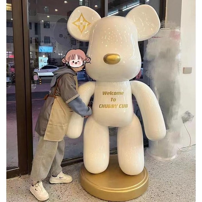 대형 조형물 FRP 대형피규어 장식품 전시장 곰 토끼 조각 야외 캐릭터 공간, 2.2미터