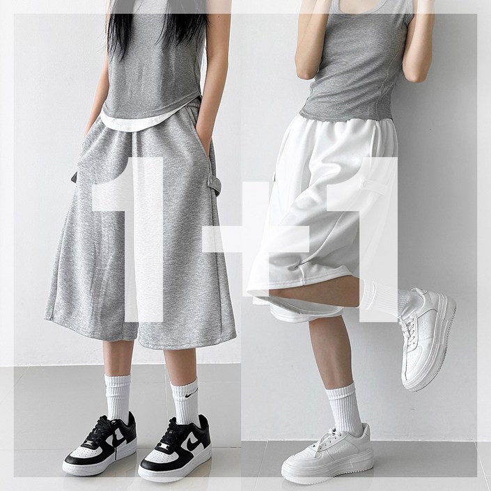 11 사이드 스냅 버뮤다 반바지 트레이닝 비조 스웻팬츠 편한 여름 하프 6부 남녀공용