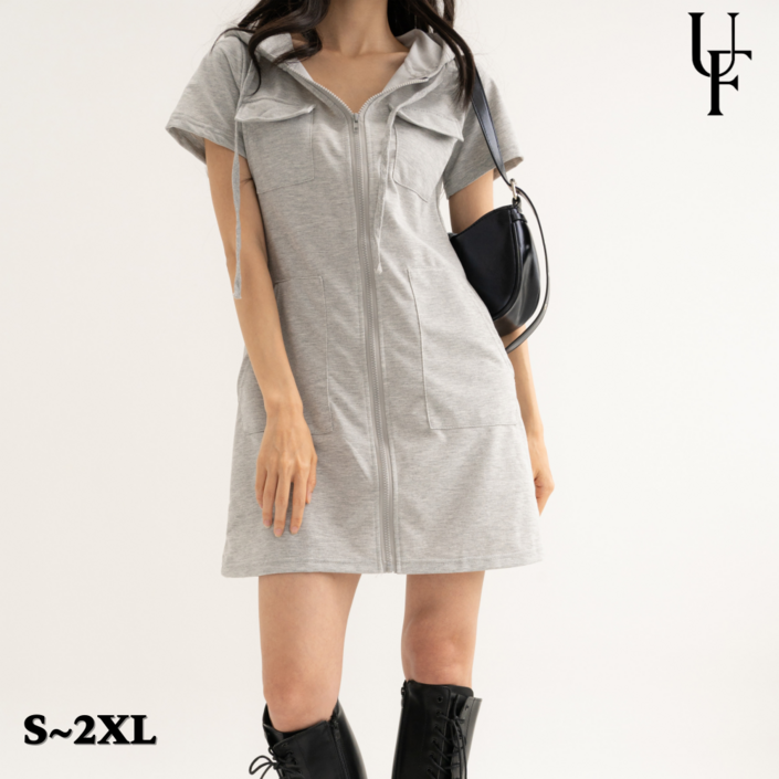 어반픽스 여성 여름 반팔 후드 원피스 S2XL