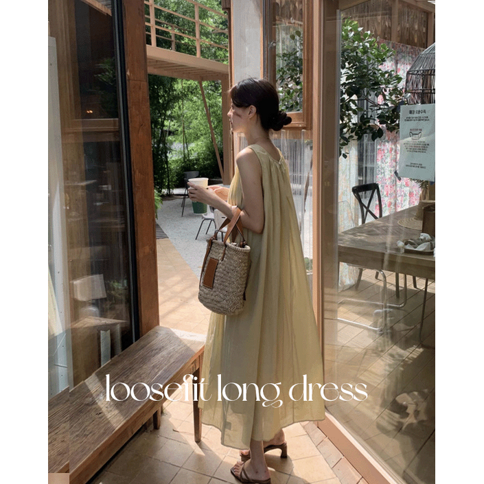 루어스룸 리조트 여름 민소매 맥시 휴양지 원피스