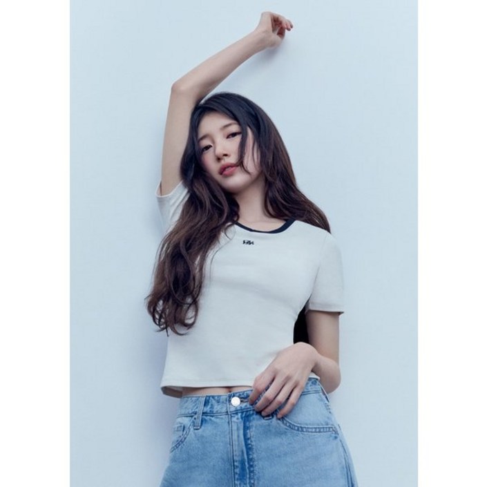 프리미엄정품 게스 편안함 여성 V넥 링거 반팔티 YP2K2435 기능성 슬림핏