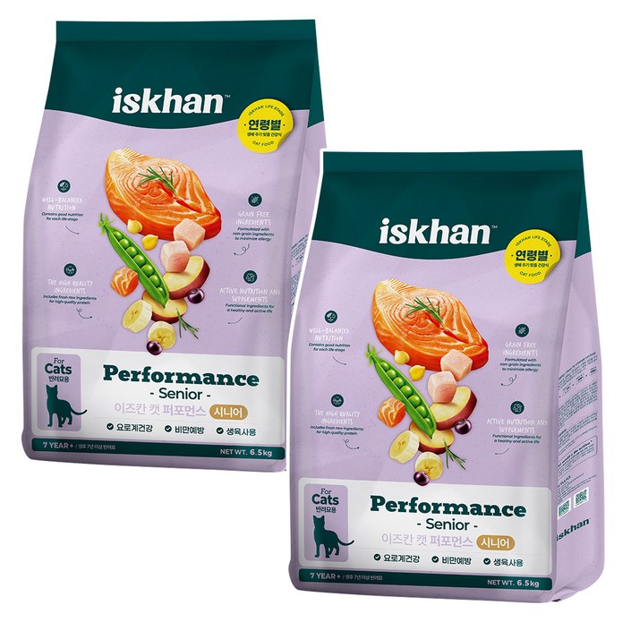 이즈칸 캣 퍼포먼스 시니어 고양이 사료, 닭, 6.5kg, 2개