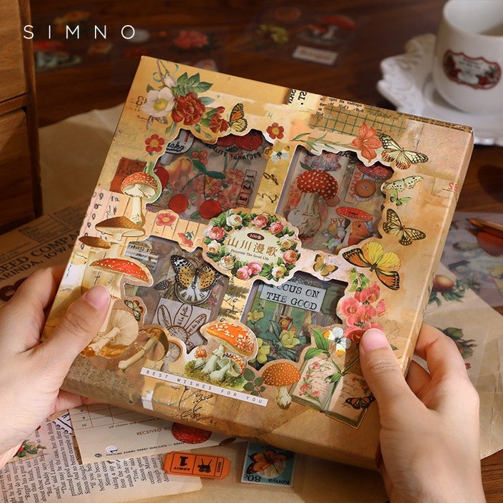 스티커 100장 다꾸 다꾸스티커 빈티지 스티커박스 다이어리 플래너 투명스티커 레트로 감성 인스 레트로 다꾸세트