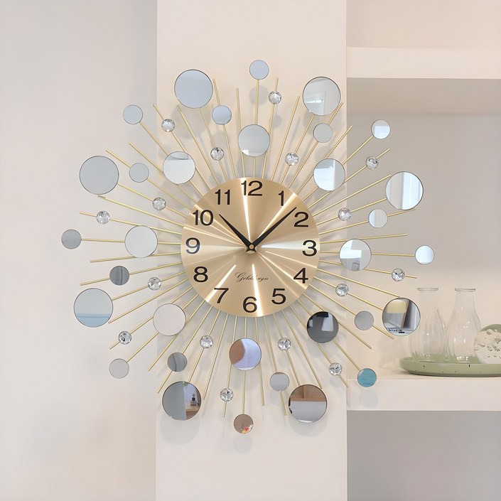 골드디자인 골드 무소음 인테리어 벽시계, 무소음 벽시계