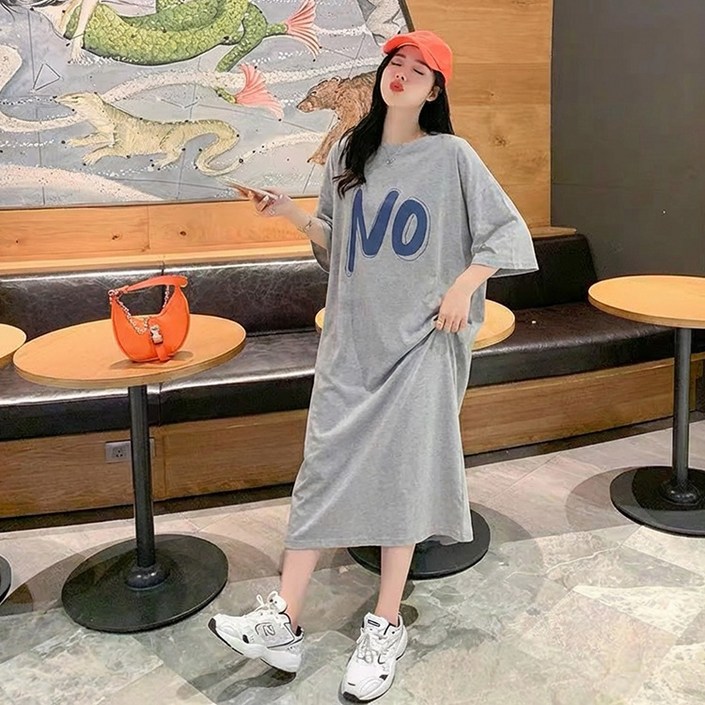 프리티글라라 데일리 박스 롱원피스 레터링 캐주얼 원피스 sop-16