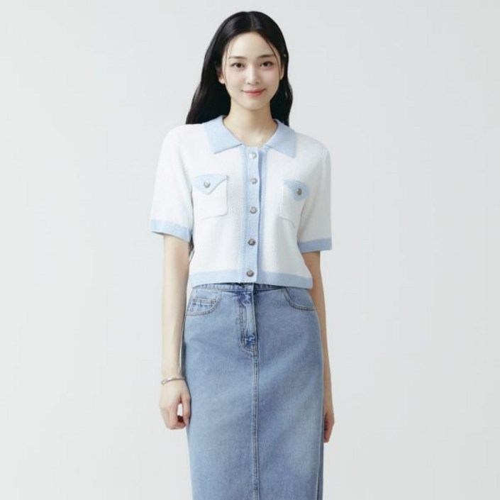 잇미샤 아웃포켓 컬러블록 니트가디건 ITO4YCD770