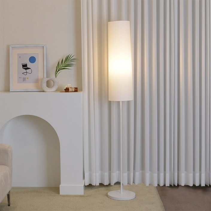 올루미 롱아일랜드 거실 장스탠드 LED전구포함, 화이트사은 LED 벌브 전구