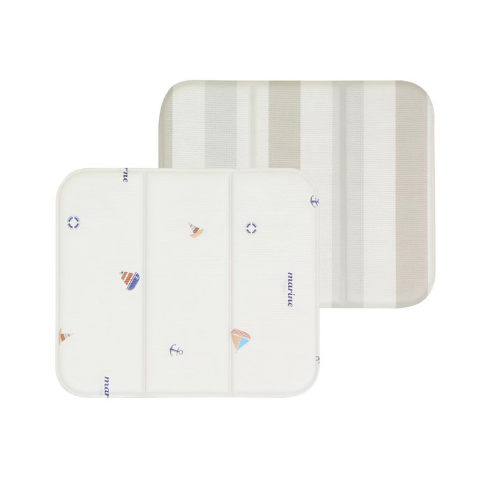 니드코 접이식 양면 매트 2p, 마린  스트라이프, 10mm