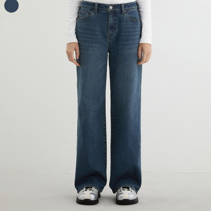 백화점 정품 25FW 게스 진 여성 기모 D톤 와이드 YP4D9175