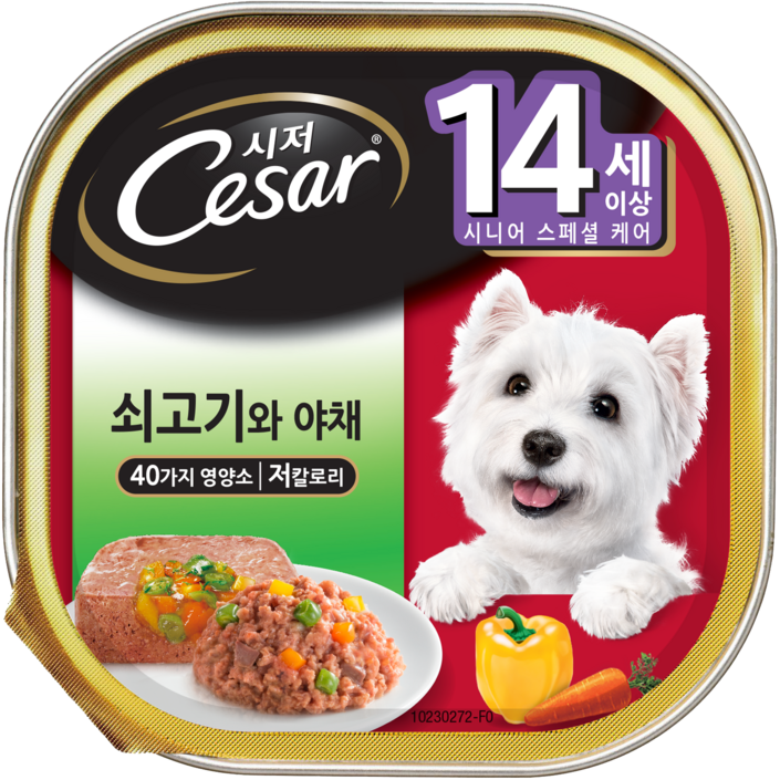시저 반려견 주식캔 시니어 14세 이상 쇠고기와야채, 소, 100g, 8개 시저 반려견 주식캔 시니어 14세 이상 쇠고기와야채, 소, 100g, 8개