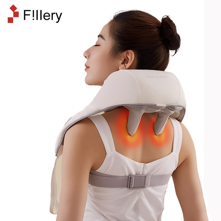 FiIIery KC 인증 무선 목 어깨 마사지기 허리 지압기 업그레이드 6두 충전식 안마기