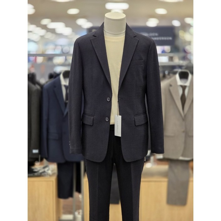 킨록바이킨록앤더슨 남성용 네이비 초경량 지짐이 봄여름 정장 상하의 세트 NFJB86386