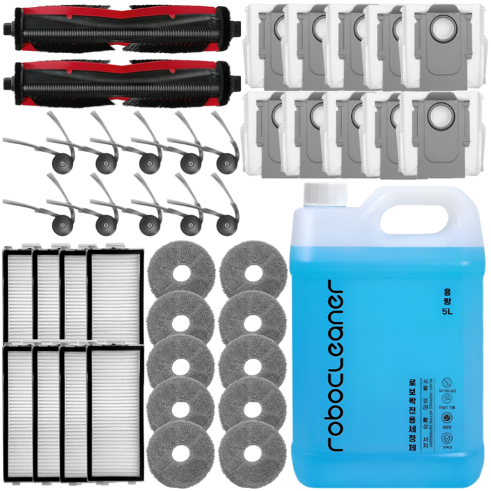 로보락 Saros Z70 소모품 세제 물걸레 더스트백 필터 브러쉬 호환, 1개, 1년세트