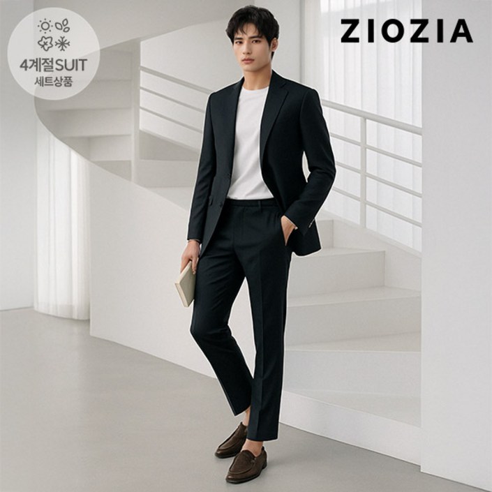 지오지아루즈핏 블랙 캐주얼 셋업수트 ABD5KG1601ABD5PP1601BK