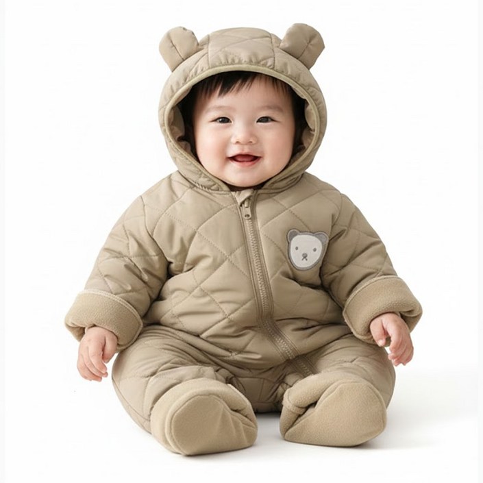 기모 패딩 베이비 우주복 출산선물 아기패딩 신생아옷 백일선물 외출복 100일